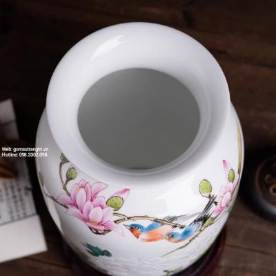 BÌNH VẼ TAY HỌA TIẾT CHIM - HOA